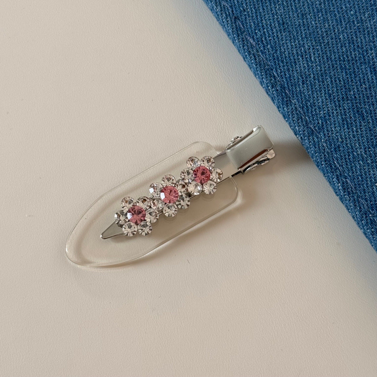 透明鋯石花朵髮夾