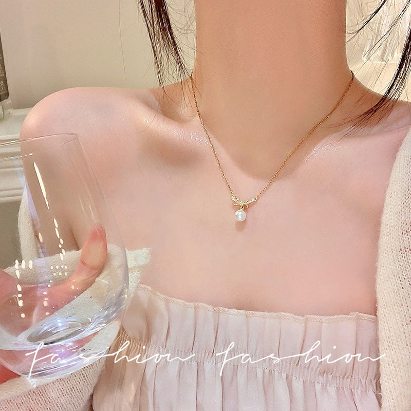 珍珠蝴蝶結項鍊