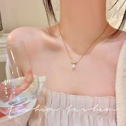珍珠蝴蝶結項鍊