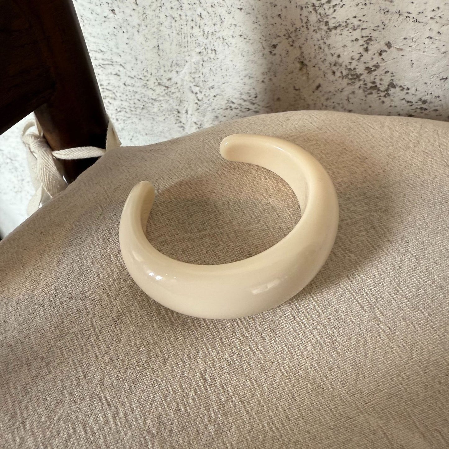 歐美跨境樹脂圓形開口手鐲戒指小眾高級感手環簡約個性時尚手飾女