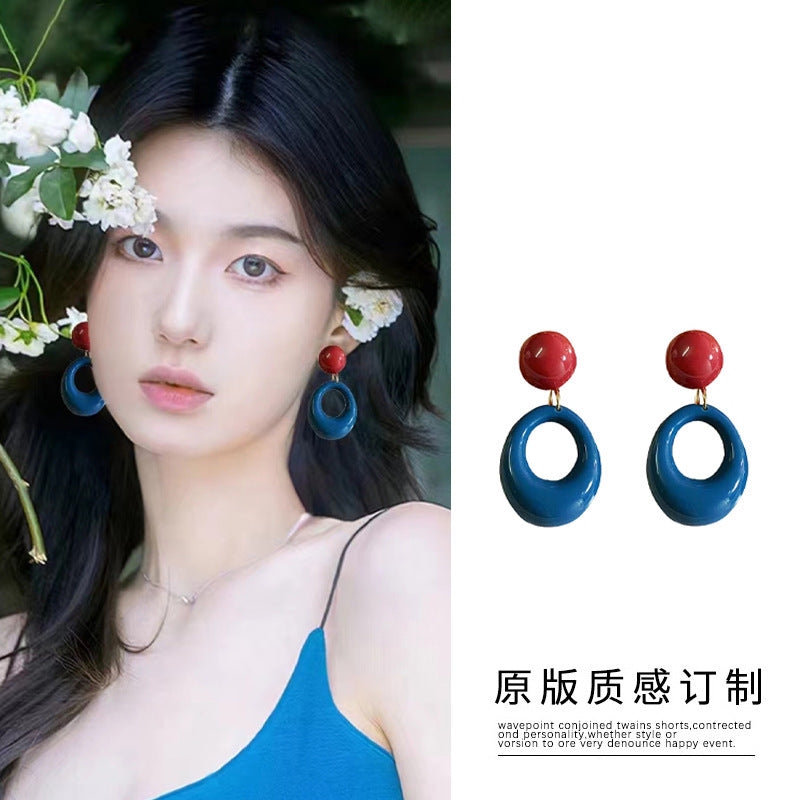 珍珠銀針花朵耳墜－52#銀針-彩色款細節33｜https://igowo.tw/