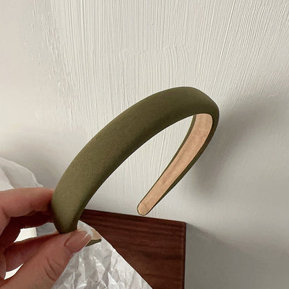 綠色布面格紋髮箍