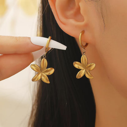 不鏽鋼花朵電鍍耳環