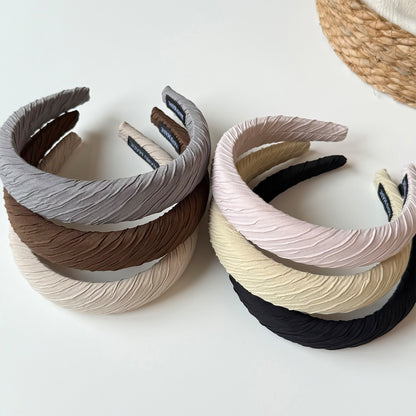 布面簡約髮箍－灰色款細節｜https://igowo.tw/