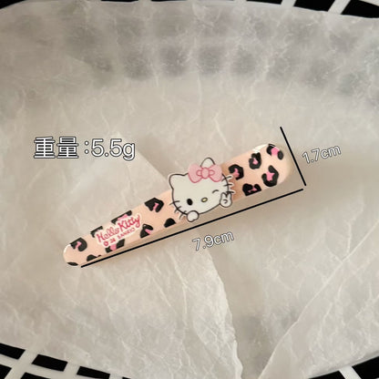 壓克力豹紋貓咪髮夾