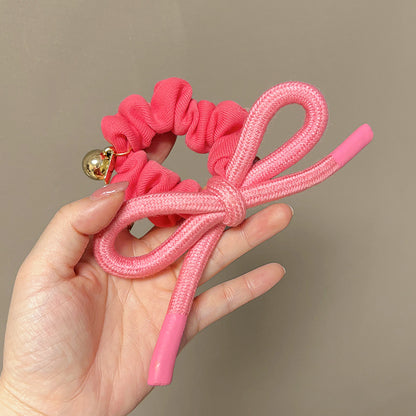 粉色蝴蝶結大腸圈髮圈