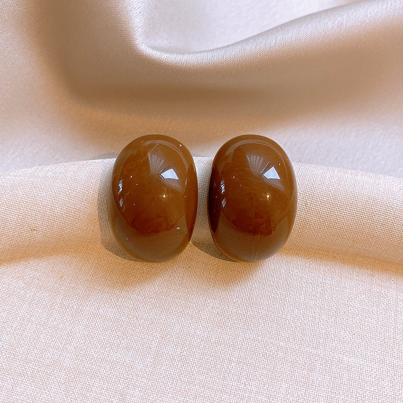 棕色虎眼石復古耳環－細節特寫31｜https://igowo.tw/