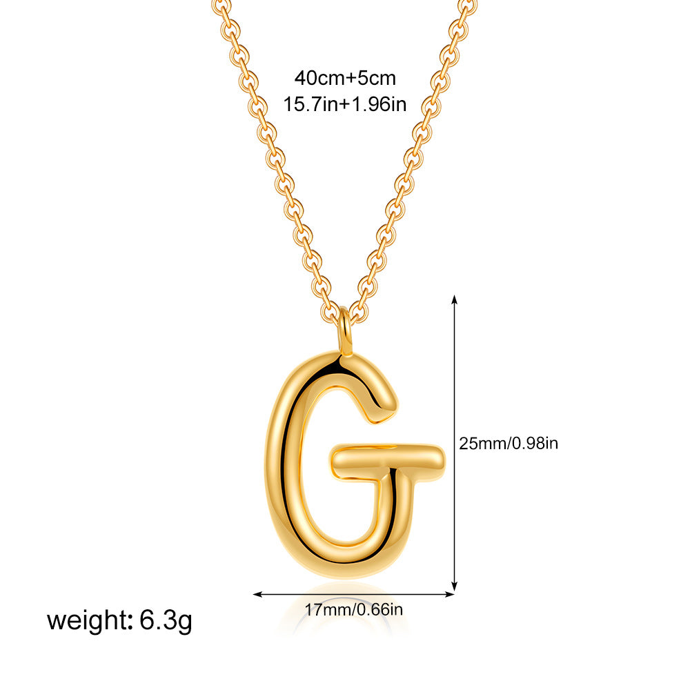金色字母墜飾簡約項鍊－細節特寫17｜https://igowo.tw/