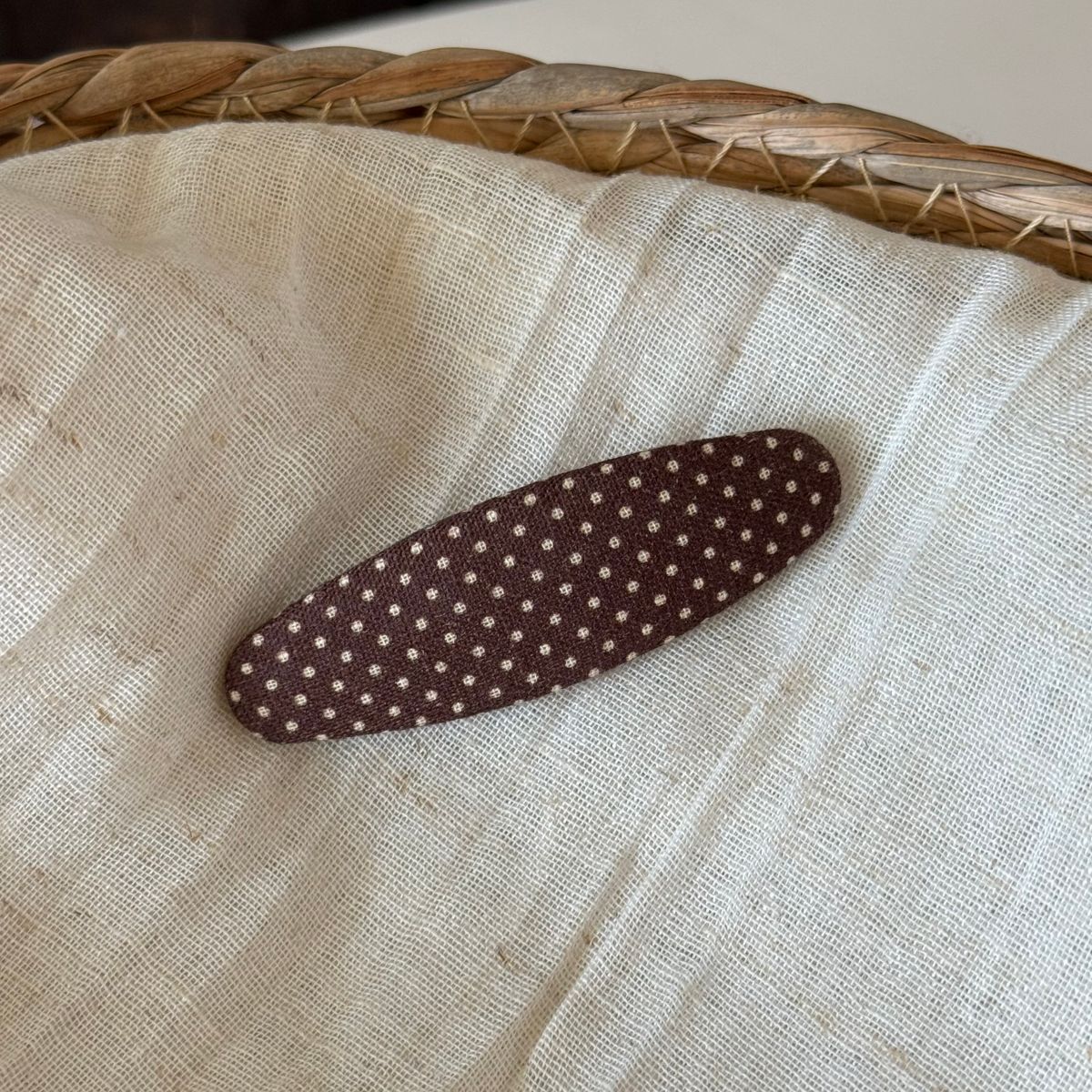 布面波點愛心復古髮夾