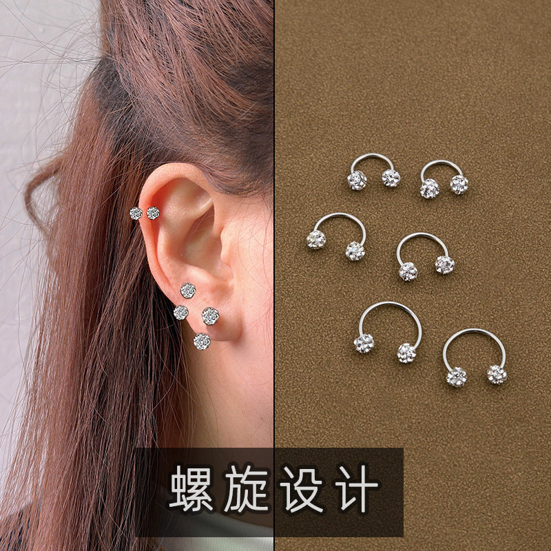 鋯石C形簡約耳骨釘－商品主圖｜https://igowo.tw/