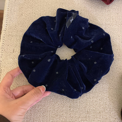絨面波點復古髮圈