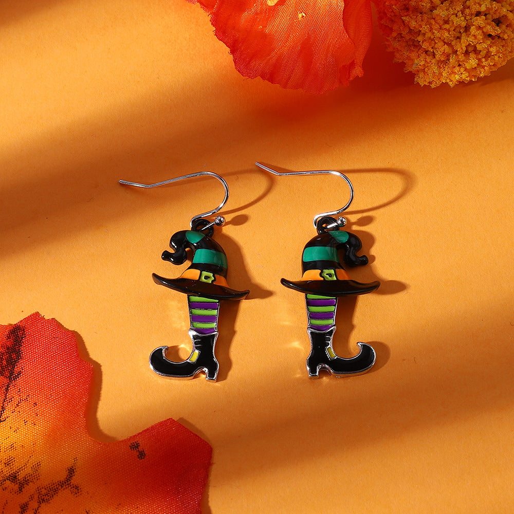 琺瑯金屬鑲鑽復古耳環－細節特寫1｜https://igowo.tw/