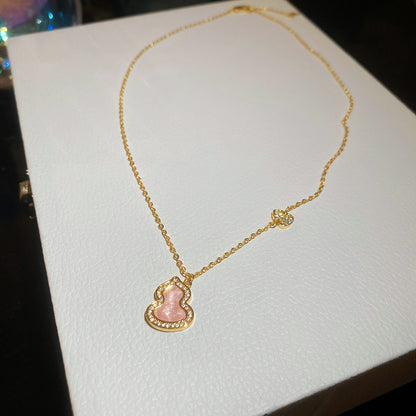金色鋯石葫蘆電鍍項鍊