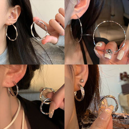 扭紋素圈耳環－商品主圖｜https://igowo.tw/