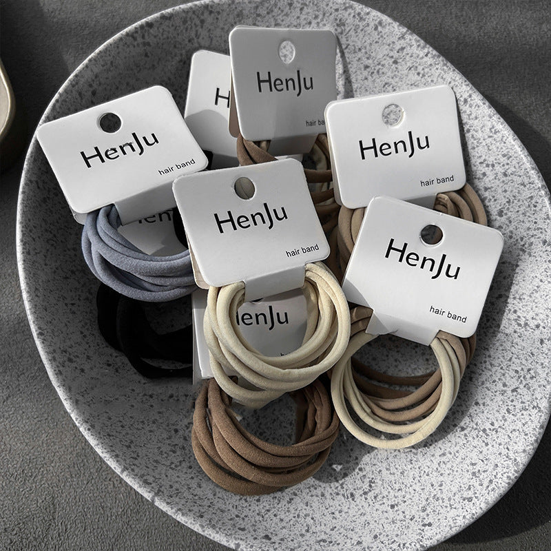 彈力繩簡約髮圈六件組－商品主圖｜https://igowo.tw/