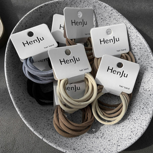 彈力繩簡約髮圈六件組－商品主圖｜https://igowo.tw/