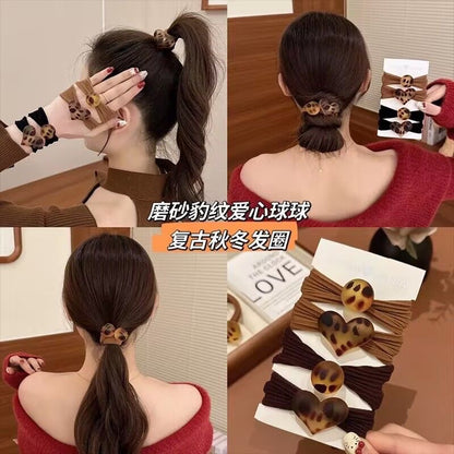 彈力繩豹紋復古髮圈－商品主圖｜https://igowo.tw/