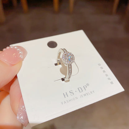 鋯石圓圈可調式戒指