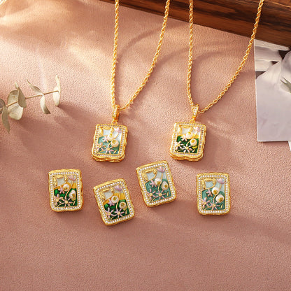 珍珠幾何墜飾項鍊－商品主圖｜https://igowo.tw/