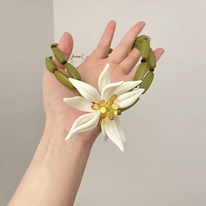 樹脂竹節花朵耳釘套組－商品主圖｜https://igowo.tw/