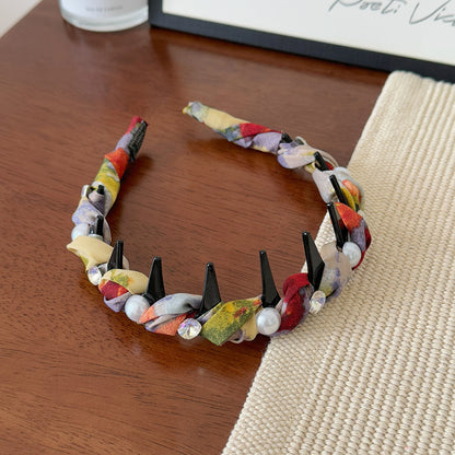 彩色波浪纏繞髮箍