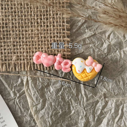 粉色小狗字母髮夾