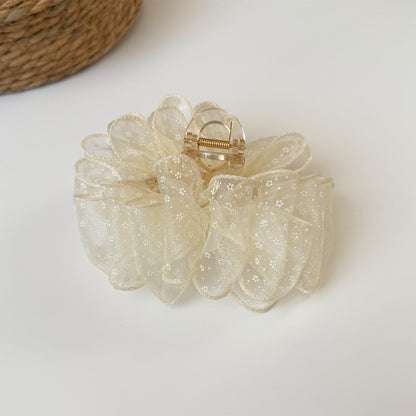 蕾絲網紗碎花鯊魚夾