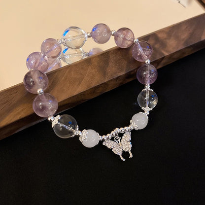 紫水晶蛇形纏繞串珠手鏈新中式復古百搭手串小眾氣質設計感手飾女