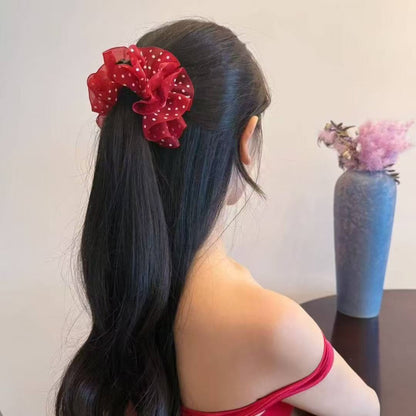 布面波點簡約髮夾－第二視角實拍｜https://igowo.tw/