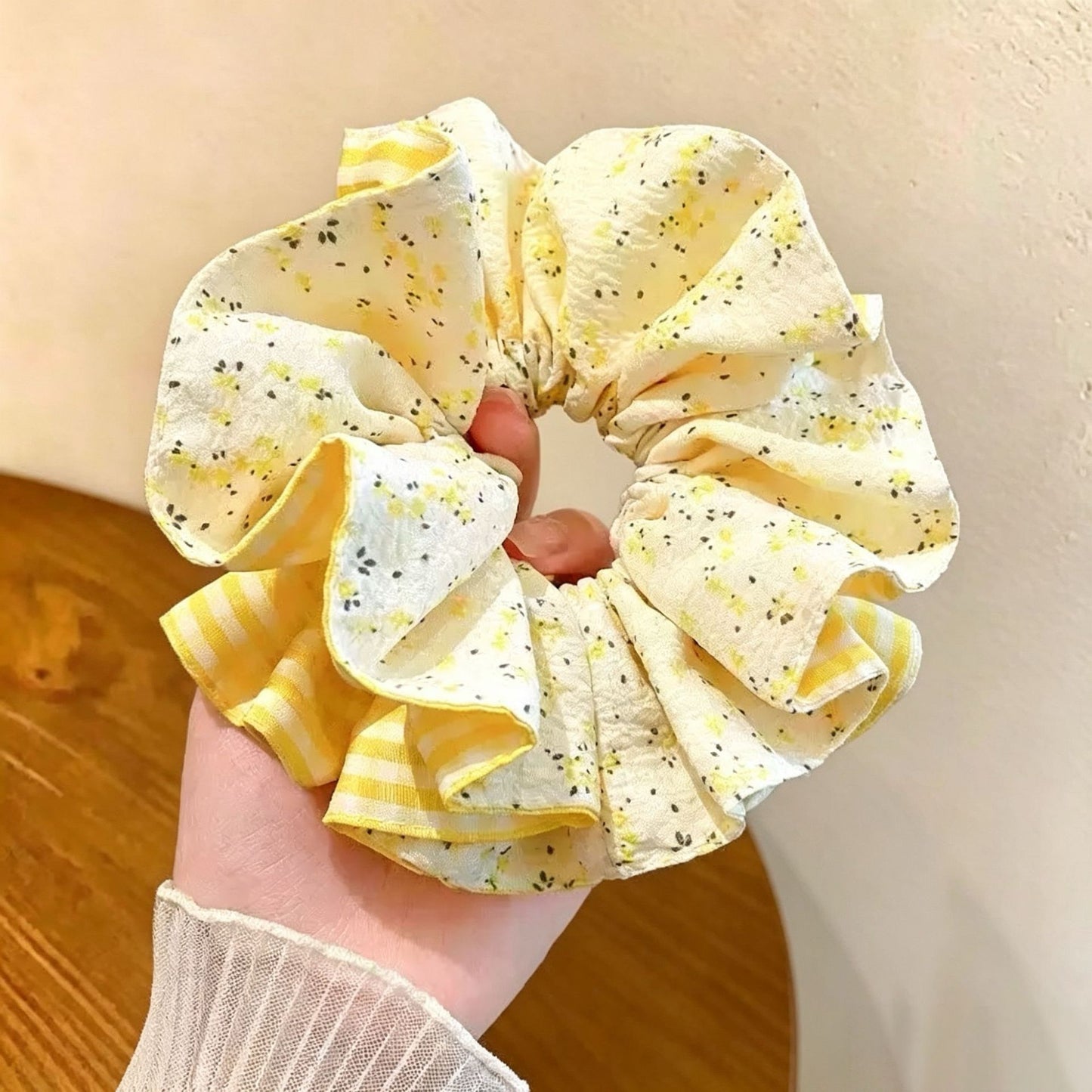 布面格紋碎花髮圈