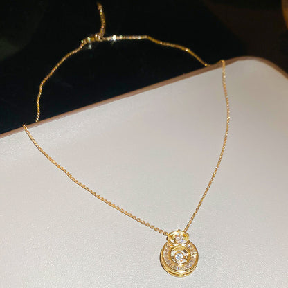 金色鋯石圓圈電鍍項鍊
