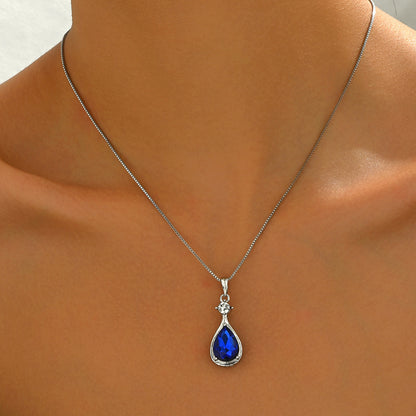 鋯石水滴長版項鍊