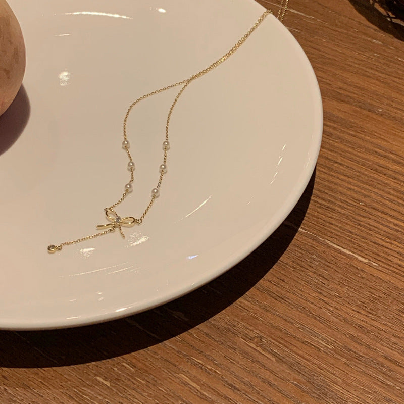 珍珠鈦鋼墜飾項鍊