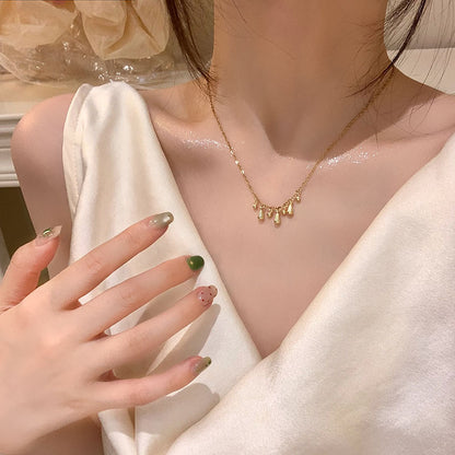 金色水滴流蘇項鏈