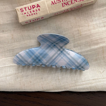 醋酸板材格紋鯊魚夾