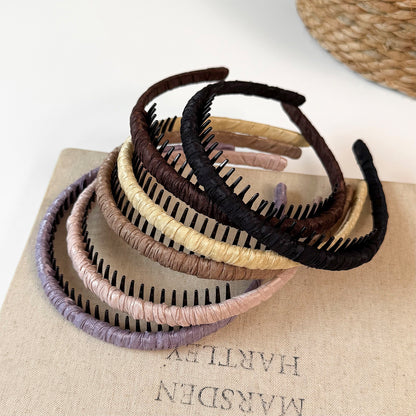 布面纏繞簡約髮箍－商品主圖｜https://igowo.tw/