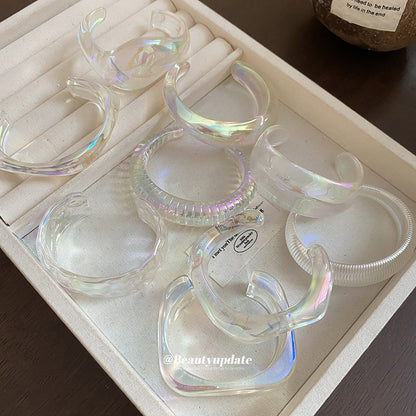 幻彩亞克力幾何不規則手鐲歐美時尚百搭手環個性小眾設計感手飾女