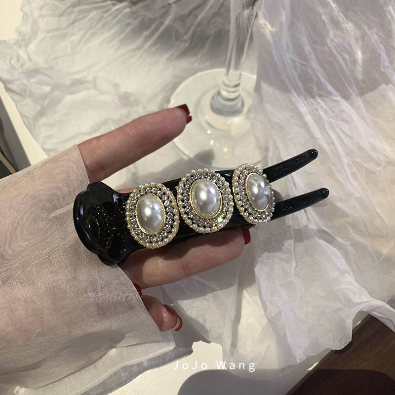 珍珠鋯石髮夾