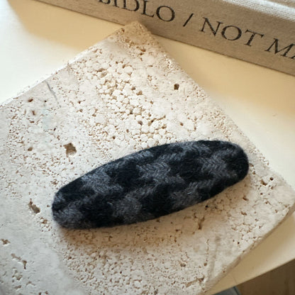 針織格紋復古髮夾