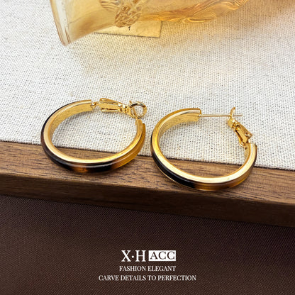 豹紋素圈復古耳扣－商品主圖｜https://igowo.tw/
