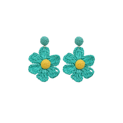 太陽花編織耳釘－/明黃色款細節｜https://igowo.tw/