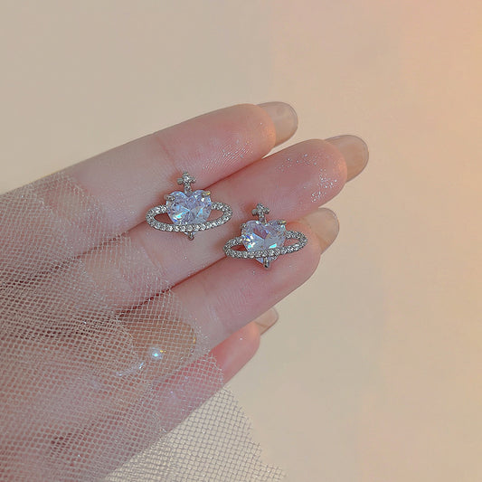 S925鋯石星球微鑲耳釘－商品主圖｜https://igowo.tw/
