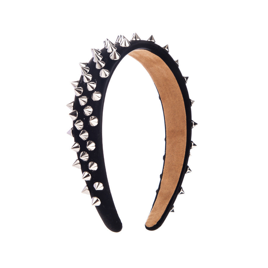 皮革寬版髮箍－淺綠款細節2｜https://igowo.tw/