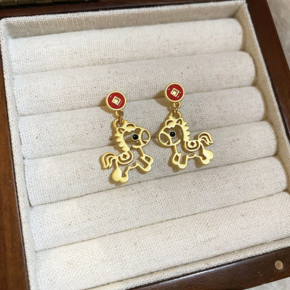 鋯石小馬項鍊耳環組－細節特寫44｜https://igowo.tw/