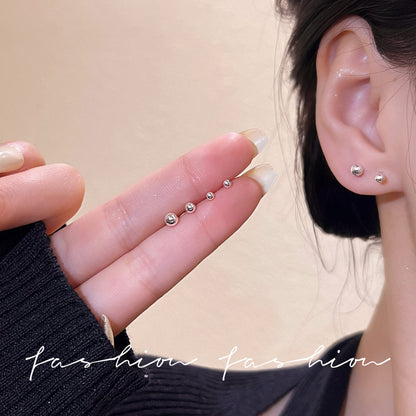 S925圓珠小巧簡約耳釘－銀5mm款細節｜https://igowo.tw/