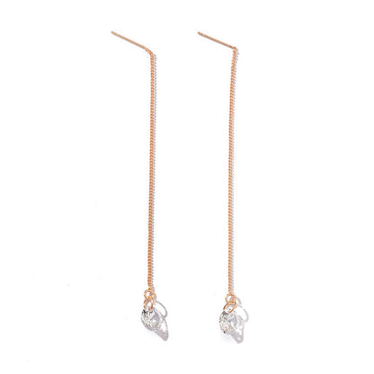 鋯石水滴流蘇耳環