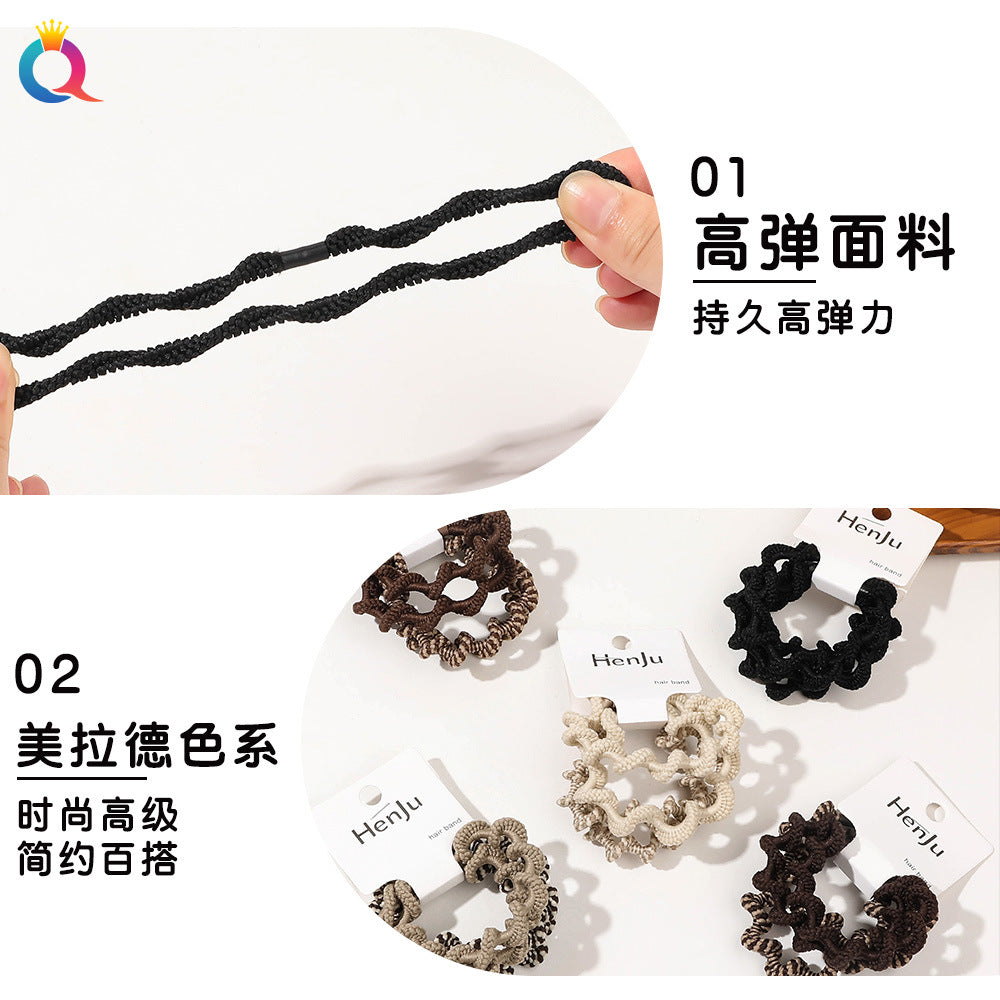 彈力繩扭紋髮圈套組－第二視角實拍｜https://igowo.tw/