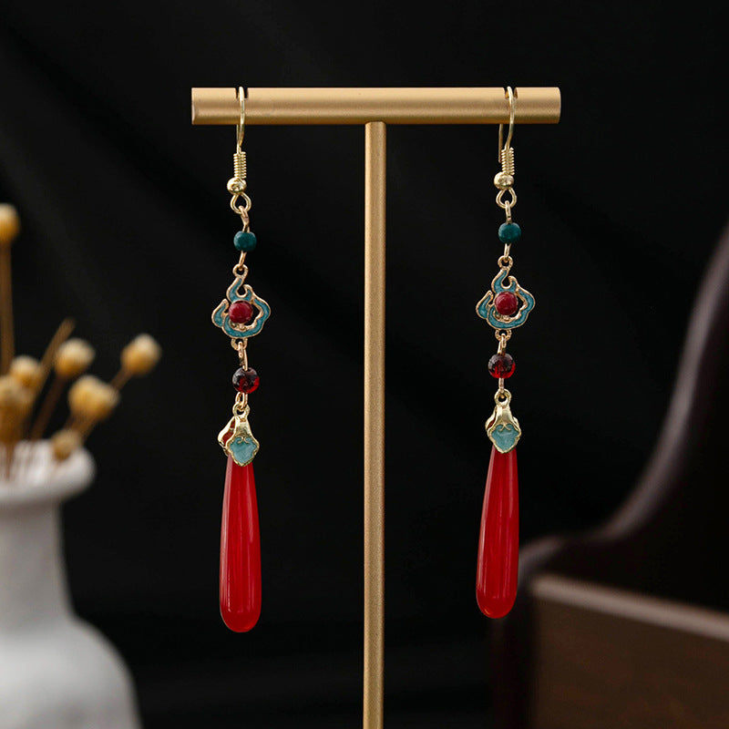 串珠竹節花朵流蘇耳環－細節特寫24｜https://igowo.tw/