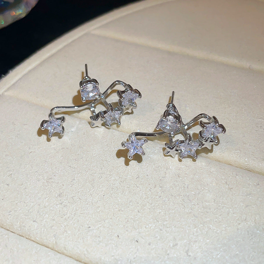 鋯石銀針星星耳釘
