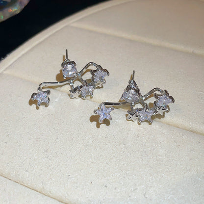 鋯石銀針星星耳釘